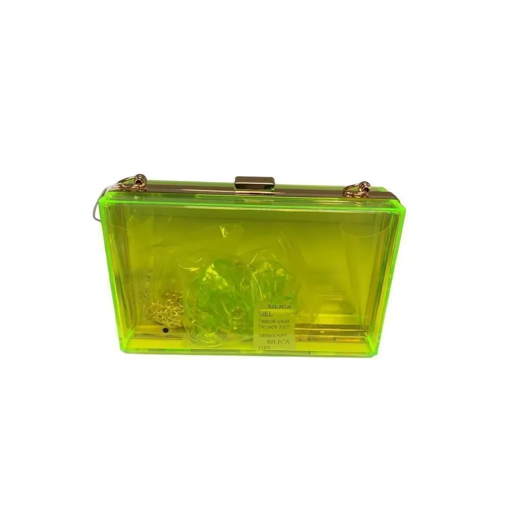 Neon Green Transparent Box Bag